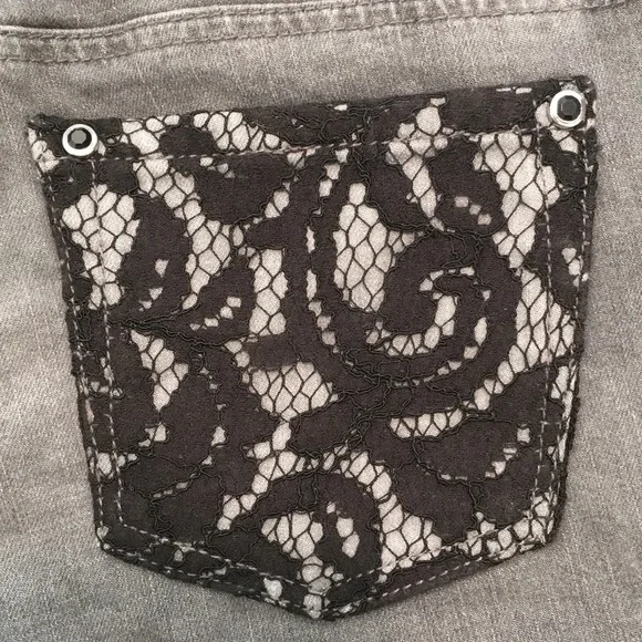 MICHAEL KORS GREY DENIUM LACE POCKET JEWEL JEANS - Picture 4 of 5